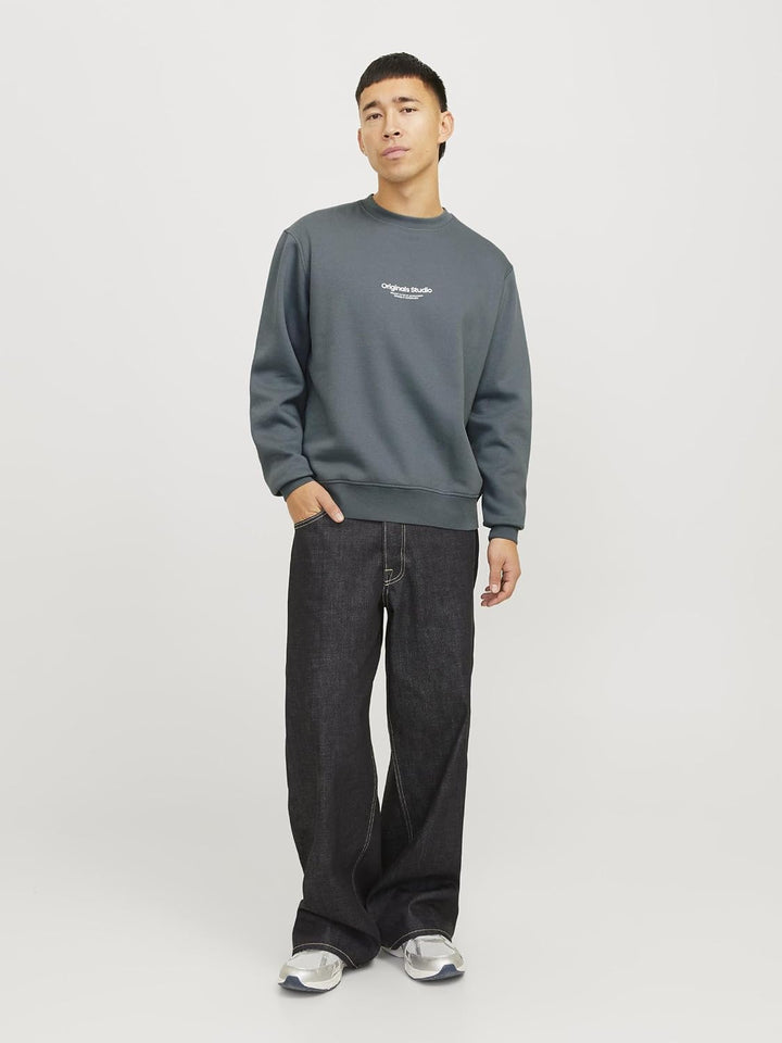 JACK &amp; JONES Male Sweatshirt Gedruckt Sweatshirt M Stormy Weather, M Stormy Weather