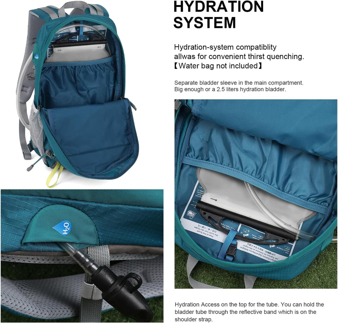 Mountaintop 20L Wanderrucksack Herren Damen Reiserucksack Grün, Grün