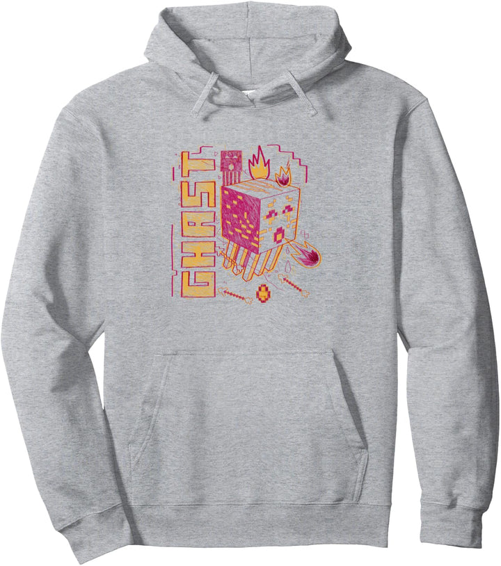 Minecraft Ghast Red Outline Feuerball Pullover Hoodie