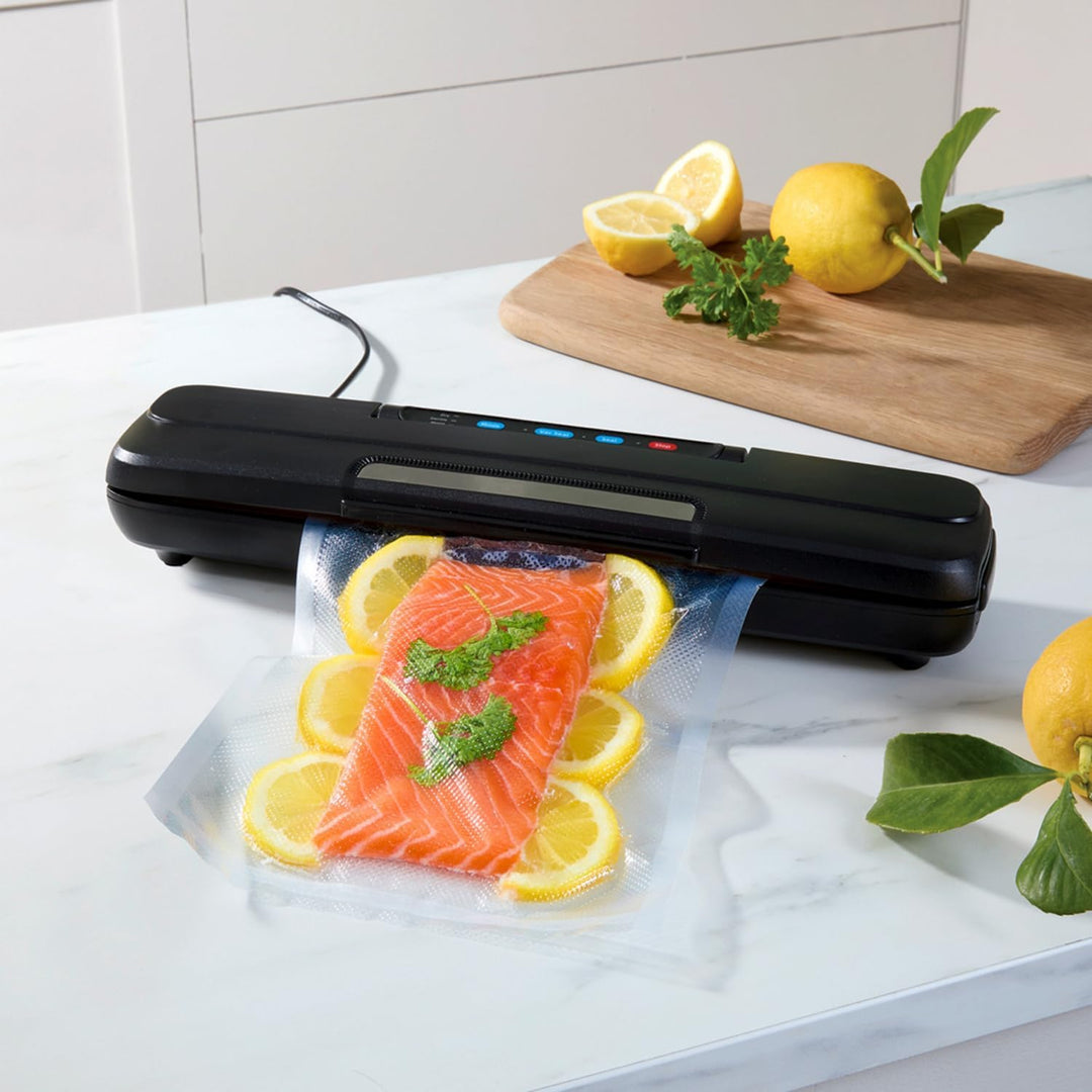 Basilico® Vakuumier-Gerät mit Beutel-Set in zwei Grössen – schnelle effiziente Versiegelung – reduzi