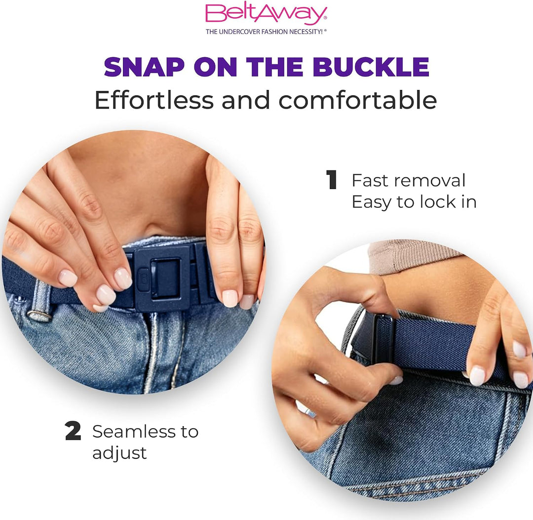 BELTAWAY-The Square Adjustable No Show Flat Buckle Belt Comfortably Holds Your Pants Up Plus Size (1