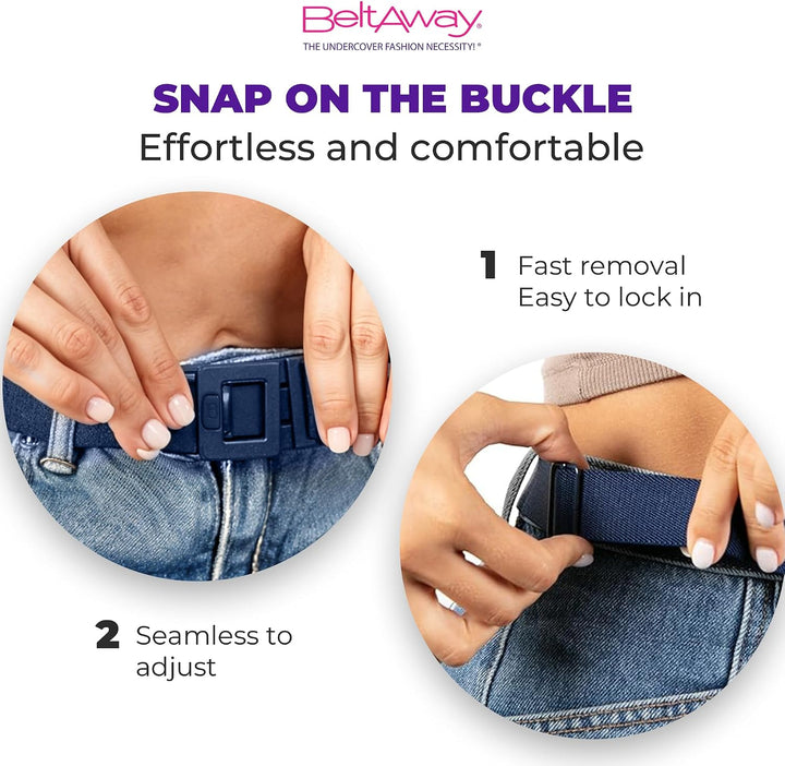 BELTAWAY-The Square Adjustable No Show Flat Buckle Belt Comfortably Holds Your Pants Up Plus Size (1