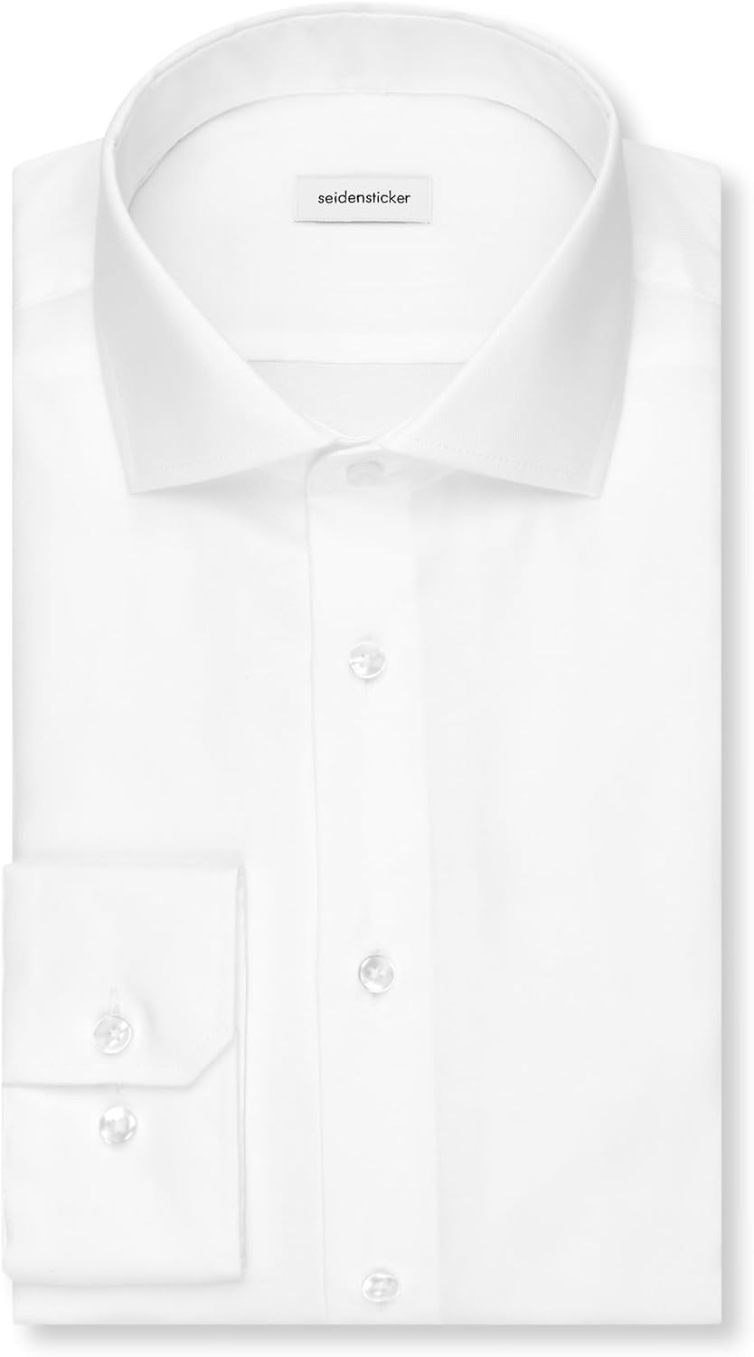 Seidensticker Herren Seidensticker Herren Business Hemd Shaped Fit – Bügelfreies Businesshemd, Weiss