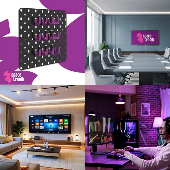 TV Zubehör Organizer-Platte Halterung VESA, Kabelmanagement Rückwand Panel ohne Bohren, 75x75/100x10