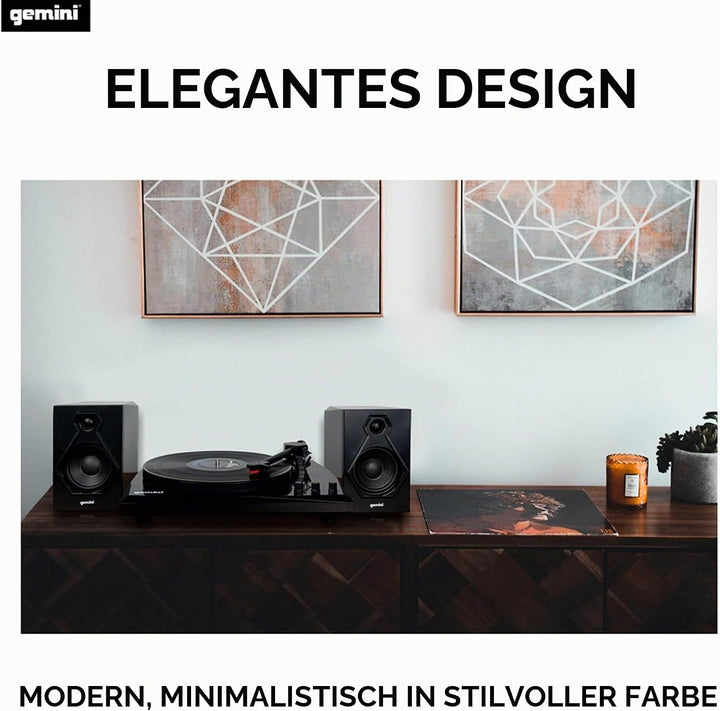 Gemini TT-900BB - Black | Plattenspieler mit Soundsystem - Bluetooth - Komplettsystem