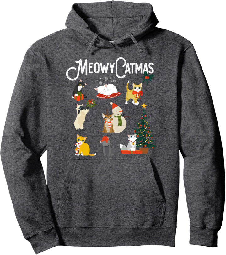 Meowy Catmas Christmas Kittens Cute Holiday Pullover Hoodie