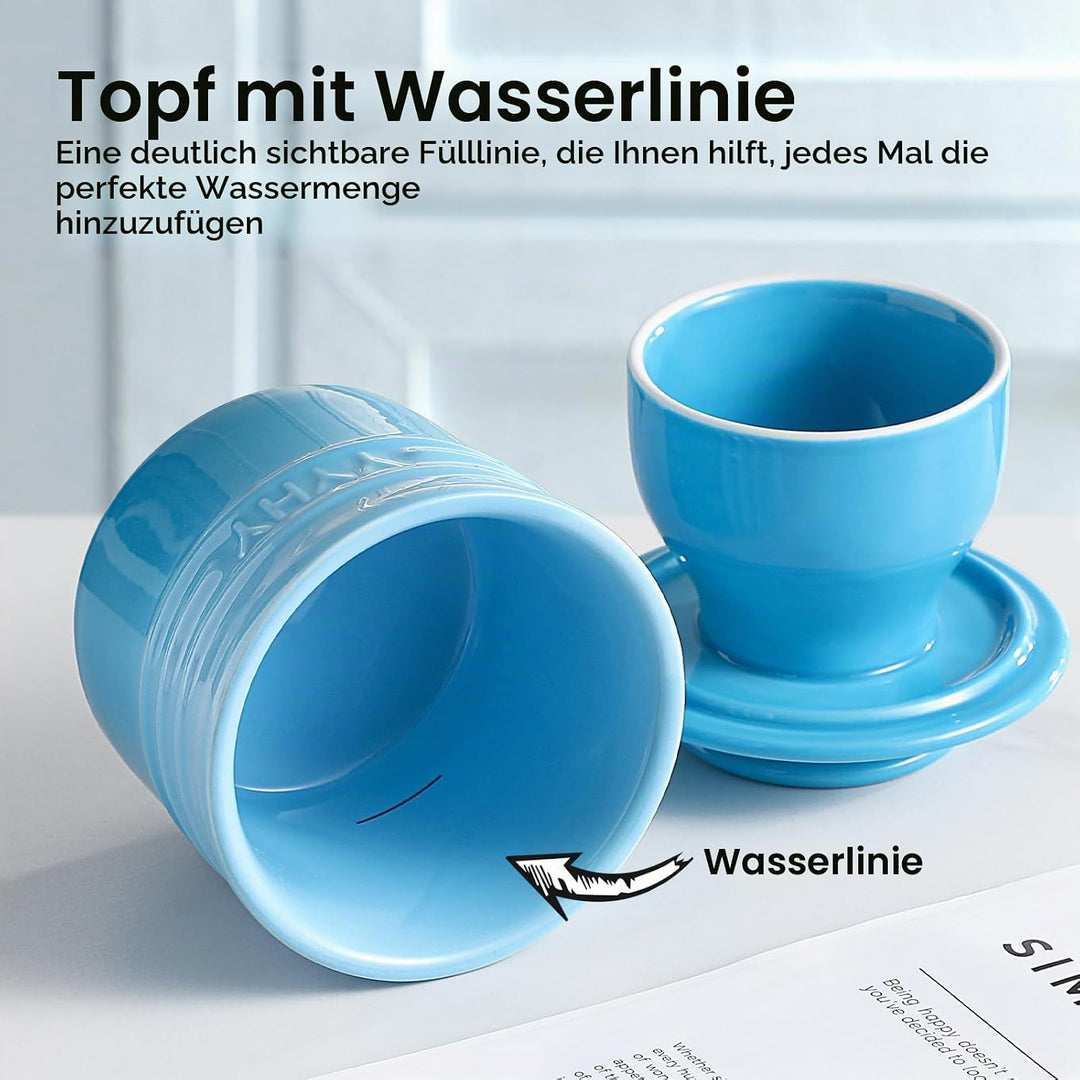 Y YHY Französische Butterdose, Butterdose wassergekühlt mit Wasserlinie, Keramische Butterglocke für