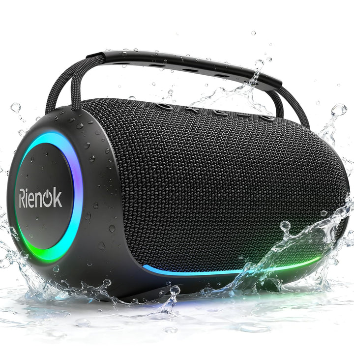 RIENOK Bluetooth Lautsprecher gross,Musikbox 80W, 30 Std. Laufzeit,IPX6 Lautsprecher, Bluetooth Box