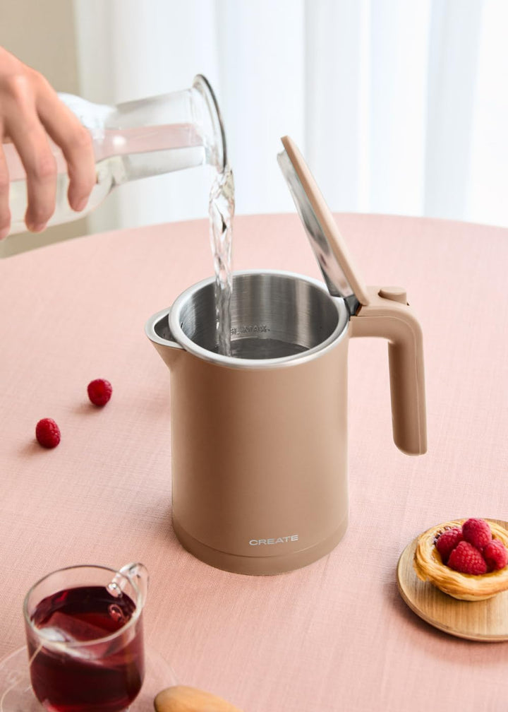 CREATE KETTLE STUDIO PRO / Elektrischer Wasserkocher, 0,6 l, Mokka/Temperaturkontrolle, Warmhaltefun