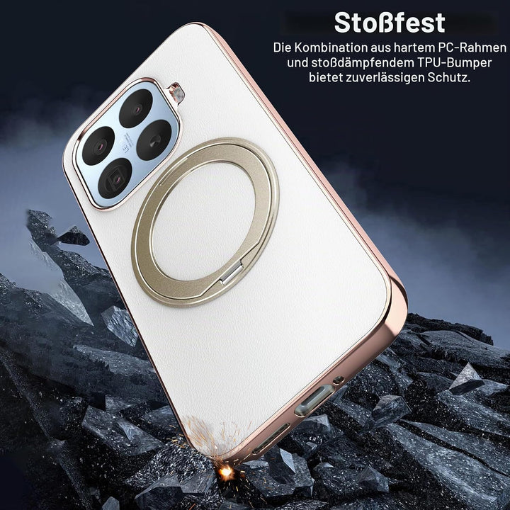 Magnethülle für Xiaomi 17T, luxuriöse Lederrückseite mit Ständer, 360° Verstellbarer Ständer, stossf