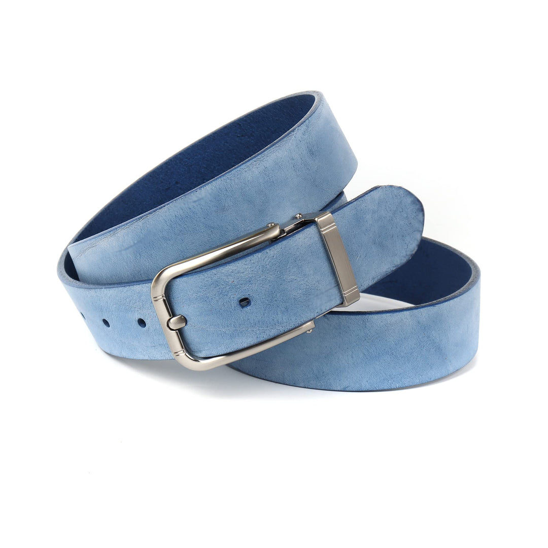 Anthoni Crown Herren Ledergürtel Gürtel Modell 1PGOLF 100 Hellblau, 100 Hellblau