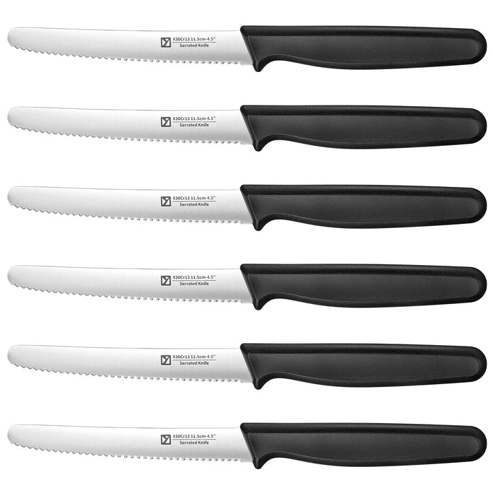 Yabano 6er Set Frühstücksmesser Brötchenmesser Tomatenmesser