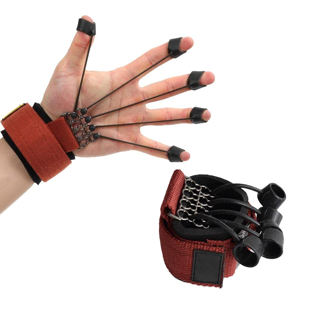 Faruxue Fingertrainer - Finger und Hand Extensor Trainer Exerciser mit Widerstandsband Stretcher Stä
