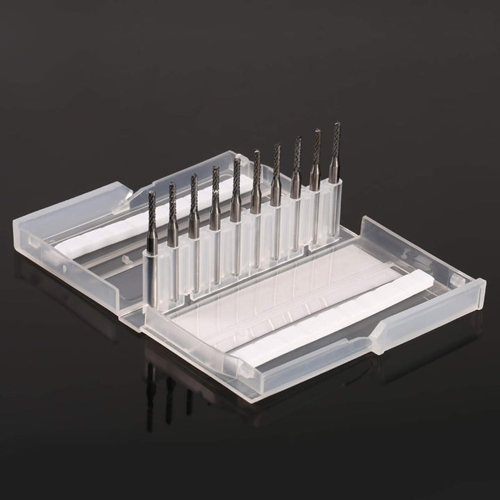 10 stücke Schaftfräser Hartmetallfräser Set Gravur Bits Carving Bohrer SMT/CNC/PCB Cutter 2mm