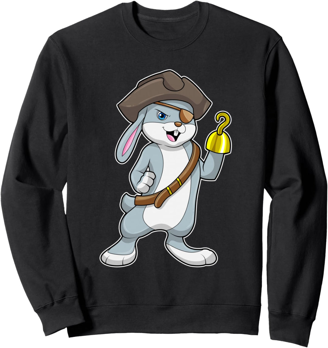 Hase Pirat Hakenhand Augenklappe Sweatshirt