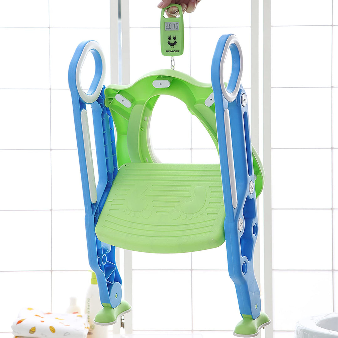 Toilettensitz mit Treppe für Kinder, verstellbar und faltbar, Toilettensitz mit Stufen, Toilettentra