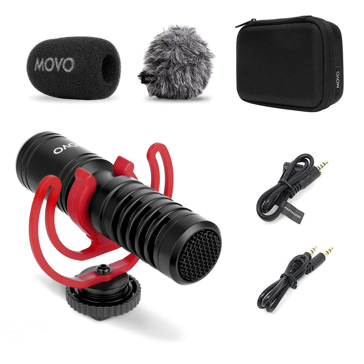 Movo VXR10-PRO Externes Videomikrofon für Kamera mit Rycote Lyre Stossdämpfer - Kompaktes Richtrohrm