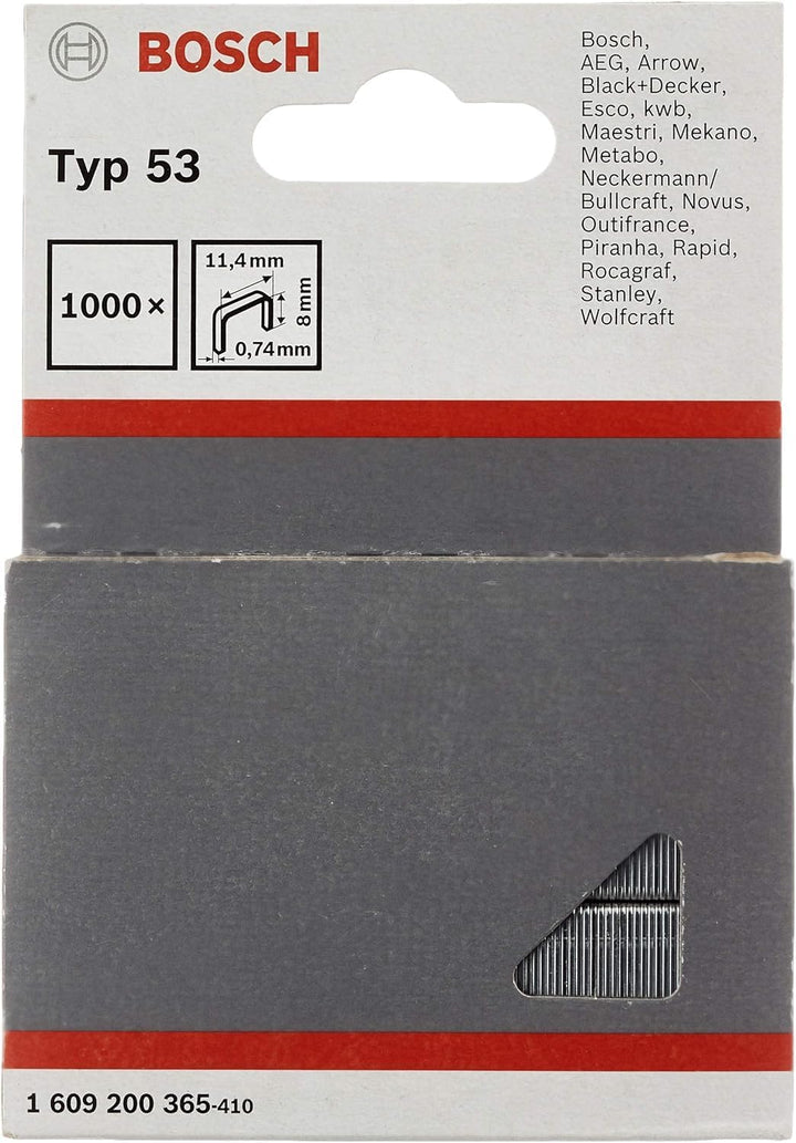 Bosch Professional Handtacker HT 8 (Holz, Klammertyp 53) &amp; 1609200365 1000 Tackerklammern 8/11,4 mm