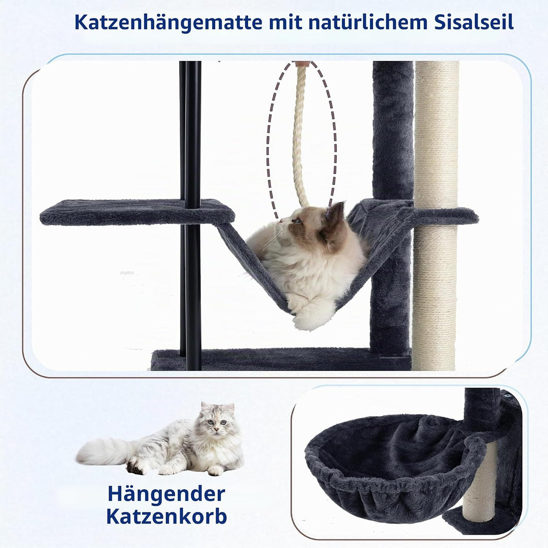 Gitelsnour Kratzbaum, Katzenbaum für Innenbereich, 110 cm Katzenkratzbaum mit stabilen Metallrohren,