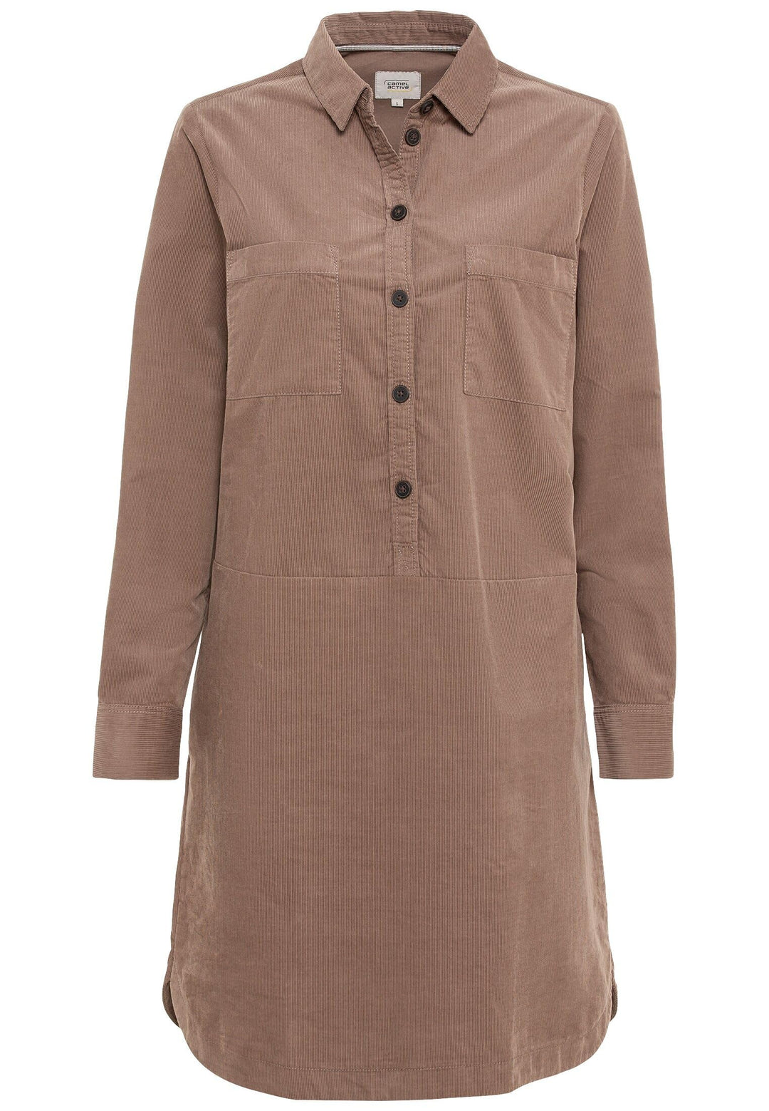 camel active Damen Hemdblusenkleid mit Langen Ärmeln XS Light Walnut, XS Light Walnut