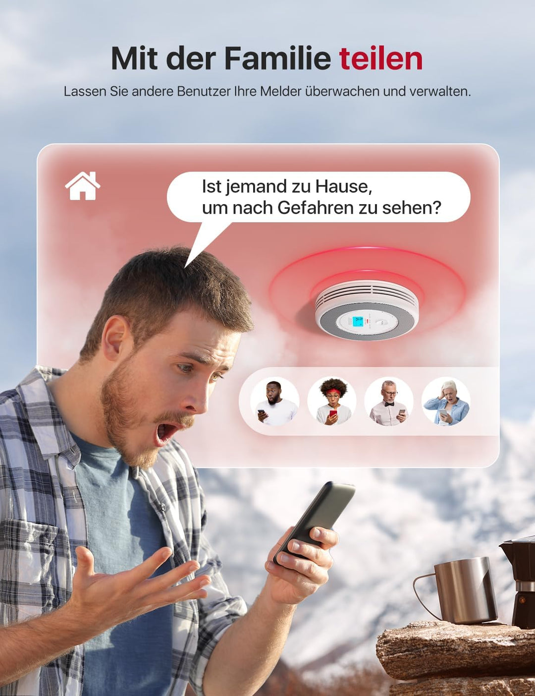 X-Sense XP0A-iR Rauch und CO Melder mit Sprachalarm und Standortansage, WLAN Kombinierter Rauch- und