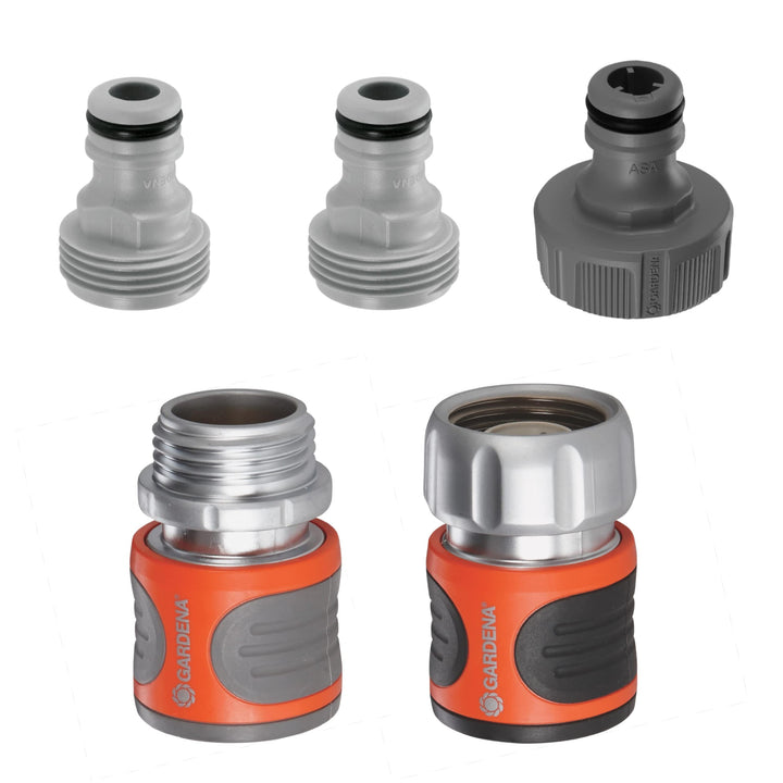Gardena 39042-BK Schlauchverbinder Set-Premium Metall, 1 Stück, Premium