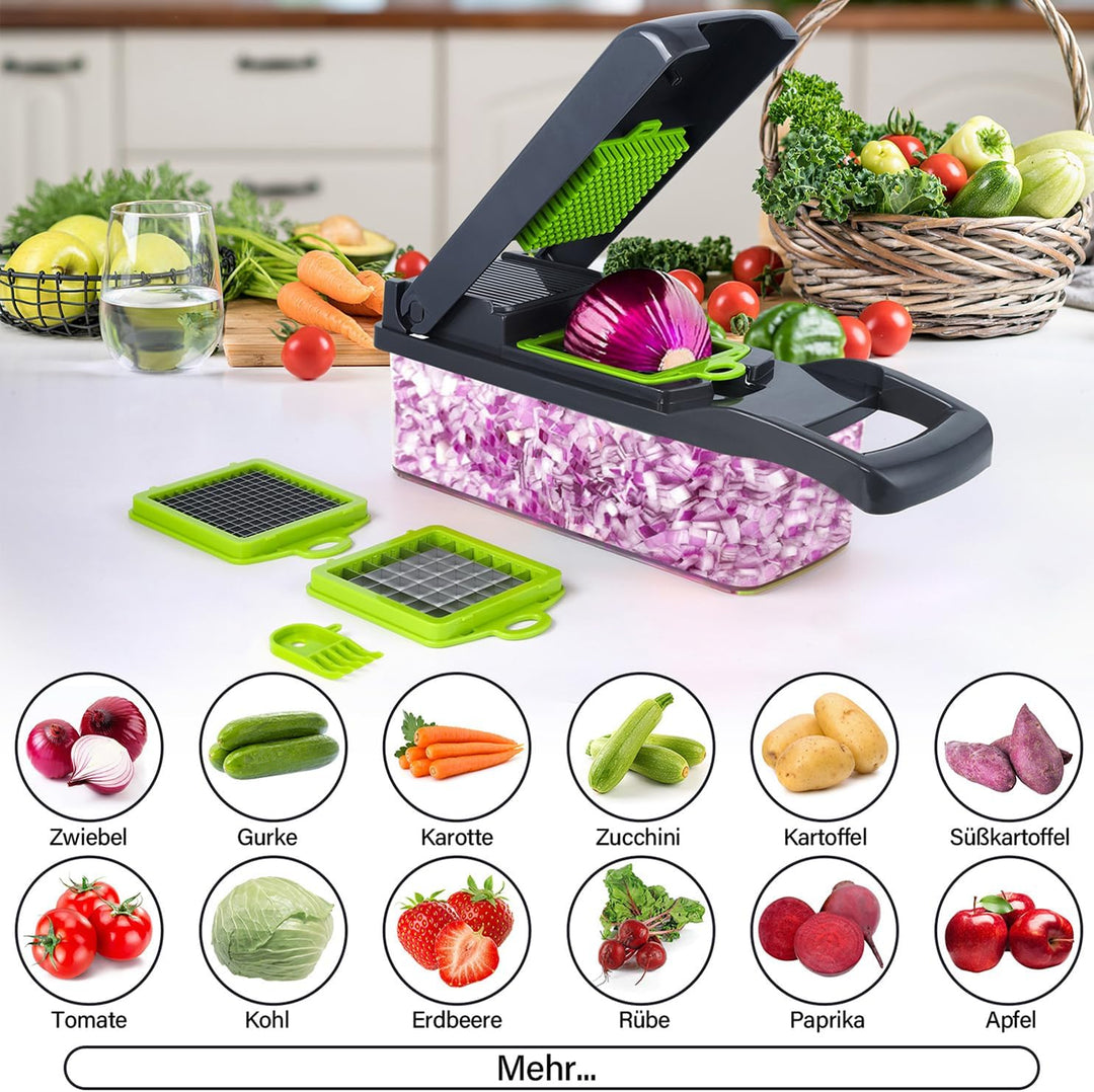 16 In 1 Gemüseschneider, Gemüse Schneider, Mandoline Gemüsehobel, Vegetable Chopper, Würfelschneider