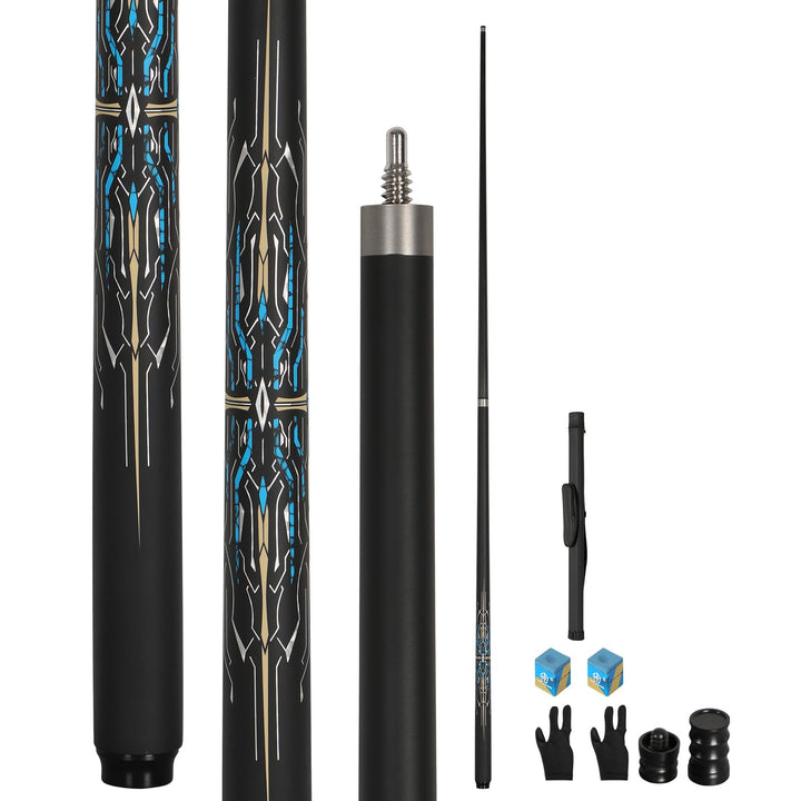 Billardqueue-Stick aus Karbonfaser, 553 ml, professionelle 10 mm Regenbogenspitze, inklusive Queueet