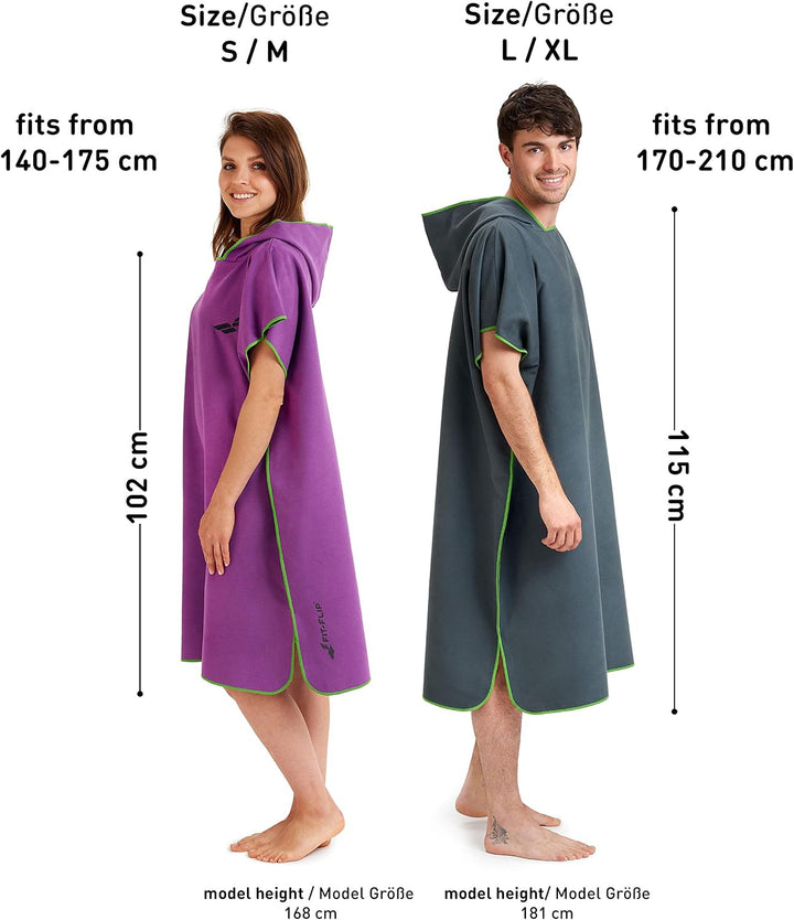 Fit-Flip Surfponcho, Umziehhilfe Damen &amp; Herren – kompakt und sehr leicht – Badeponcho, Umziehhilfe,