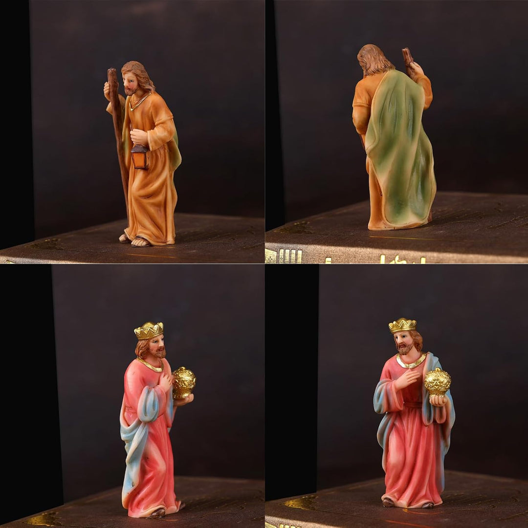 Weihnachtskrippe, Kunstharz, religiöse Weihnachtsdekoration, christliche Sammelfiguren, Krippen-Set,
