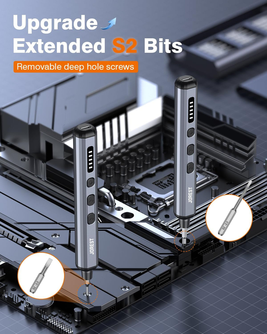 JOREST Mini Elektro Schraubendreher Set, 38 in 1Magnetische Präzisions Schraubendreher Kit, Reparatu