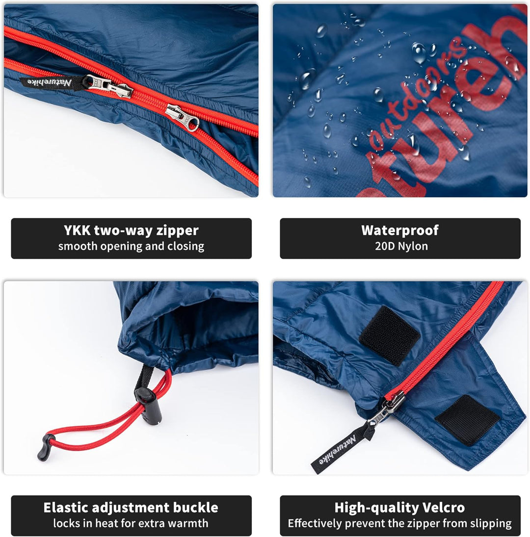Naturehike Daunenschlafsack Ultraleicht Schlafsack Kompakte Tragbar Umschlag 650 FP 3-4 Jahreszeiten