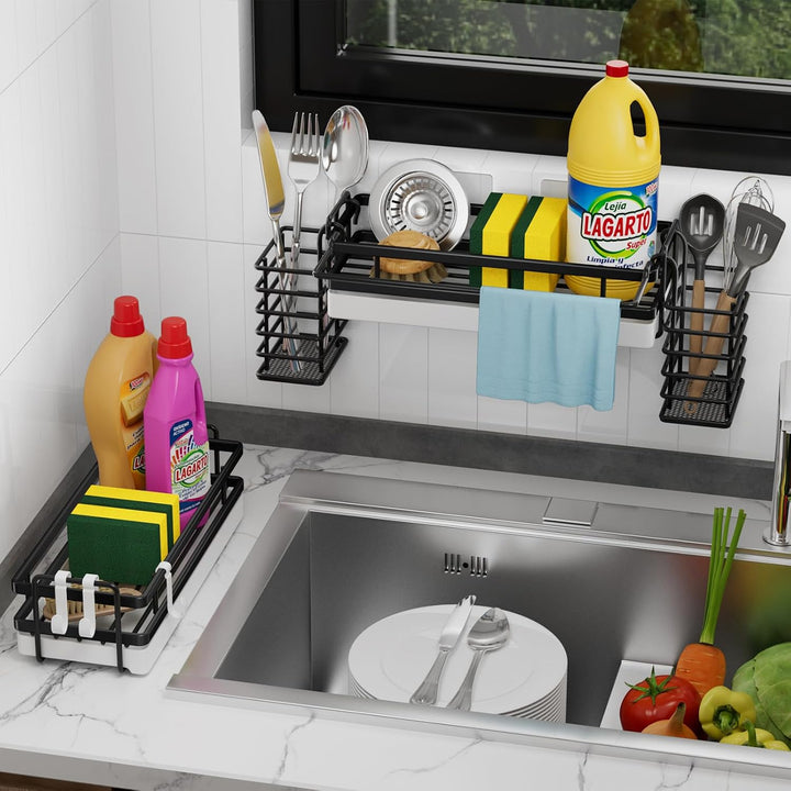 Küche Spülbecken Organizer Schmal mit Abtropfschale &amp; 2 Halter, Wand Hängend Spüle Organizer Ohne Bo