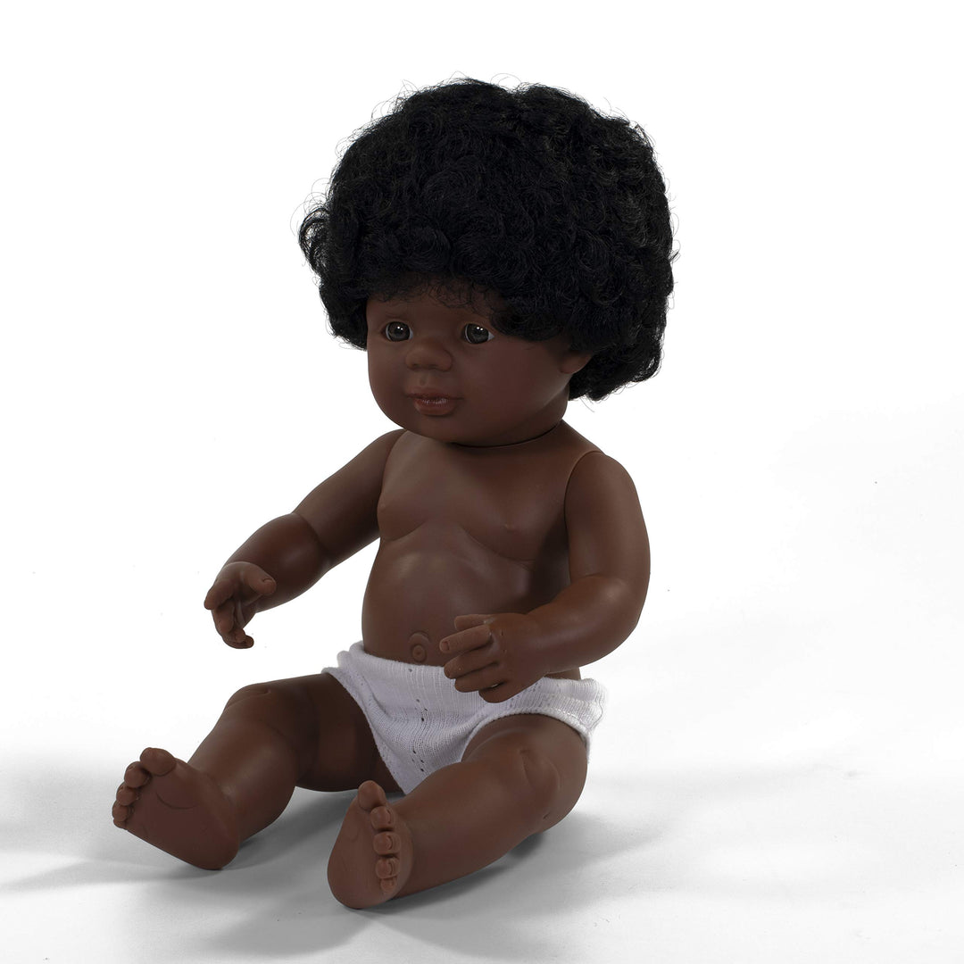 Miniland 31160 - Baby (afroamerikanisches Mädchen) 38 cm