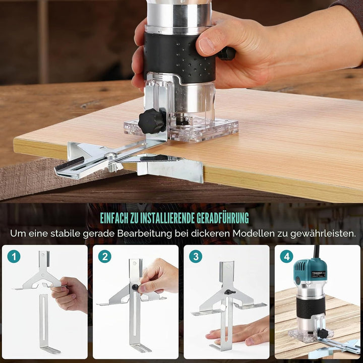 Holzfräse Oberfräse Professionell, 800W 30000 U/min Elektrischer Oberfräse Trimmer mit 15 Stück Fräs