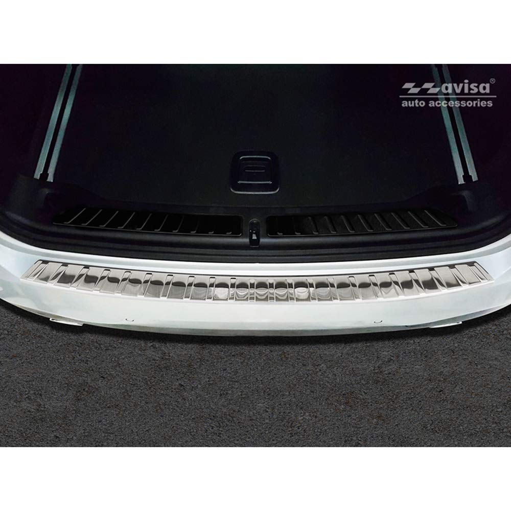 Avisa Schwarz Edelstahl Heckstossstangenschutz kompatibel mit Volvo XC60 II 2017-2021- &amp; FL 2021- in