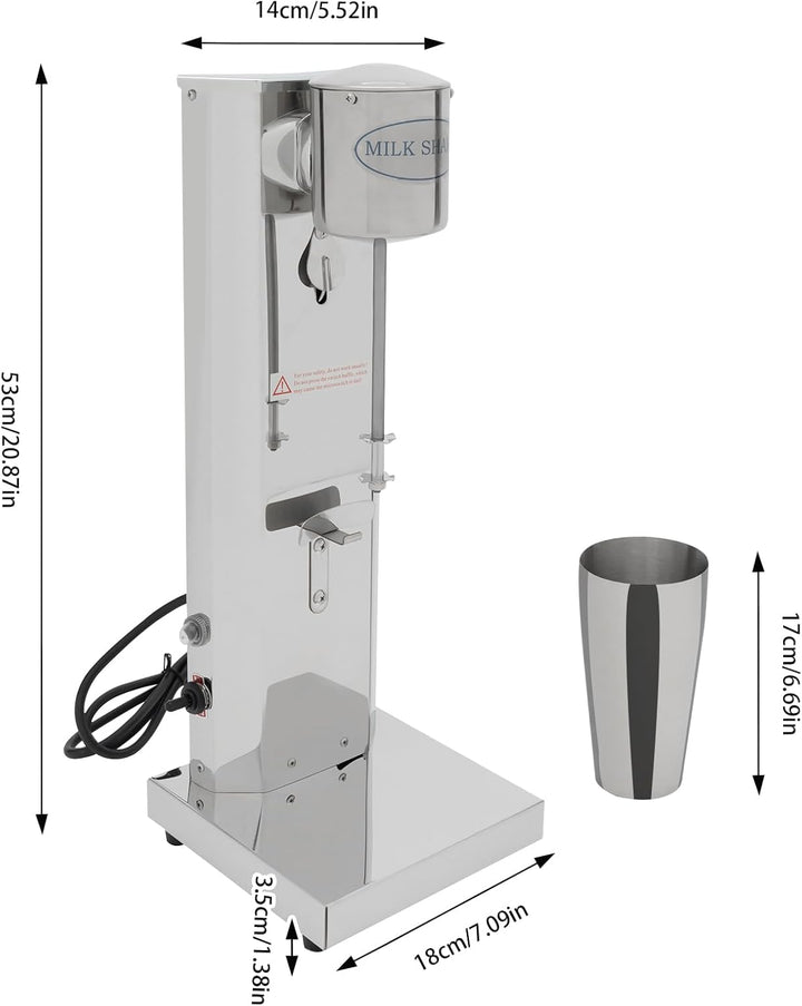 Milchshake Maschine Frappe Mixer 650ml 18000RPM Edelstahl 180W