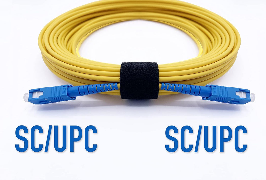 Elfcam® - 50m Glasfaserkabel SC/UPC auf SC/UPC Stecker, Simplex Singlemode 9/125μm OS2 Patchkabel, G
