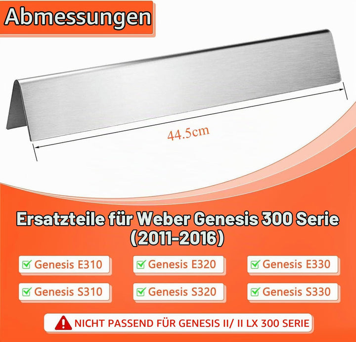 GFTIME 44,5cm Flavorizer Bars 7620 1,3mm Dicke für Weber Genesis E310 E320 S310 S320, E/S 330 (mit v