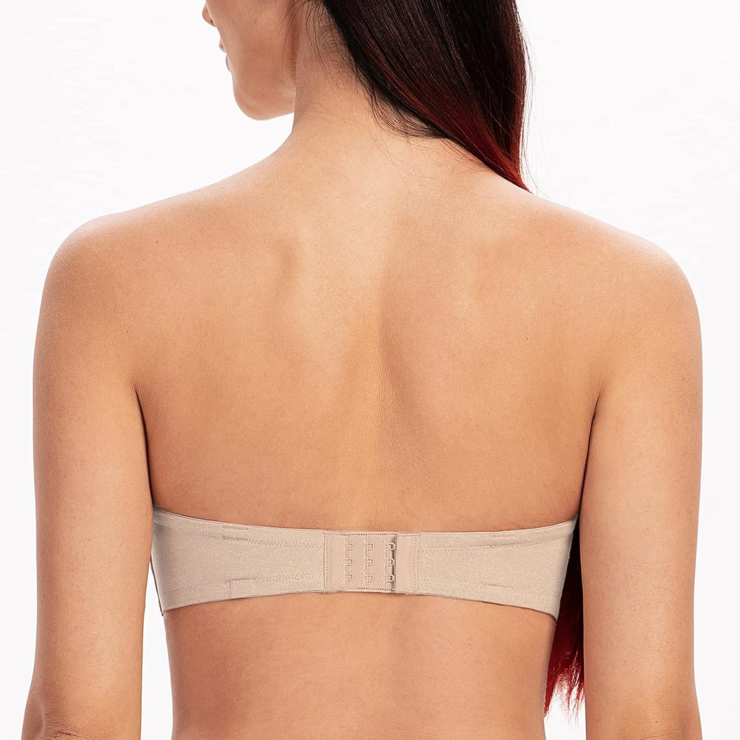 MELENECA Damen Push-Up Trägerlos BH - Bügel BH mit geformte Cups 100B Hell Beige Heide, 100B Hell Be
