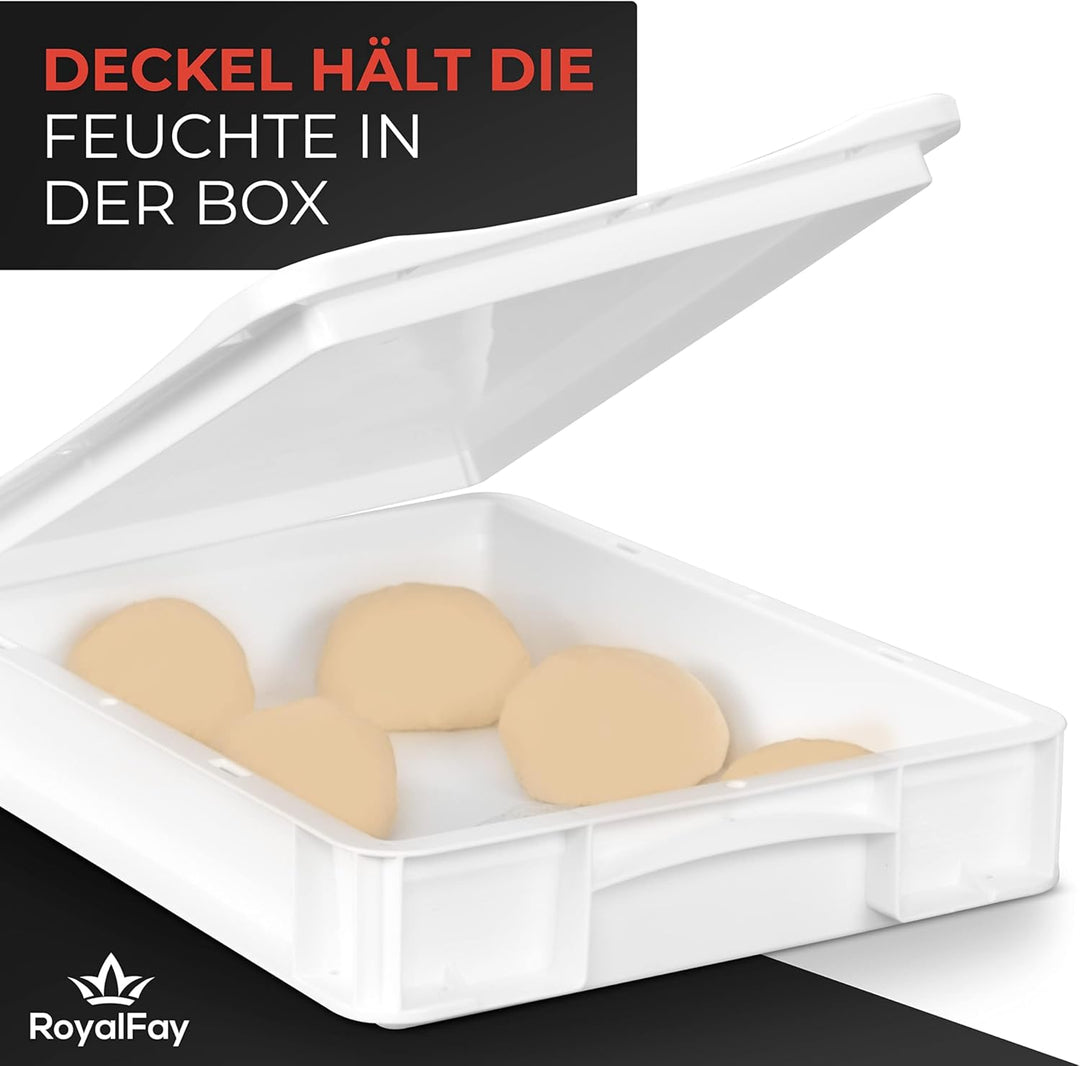 RoyalFay Pizzaballenbox Made in Germany lebensmittelecht 30x40x8 cm (2 Boxen mit 2 Deckeln (Doppelpa