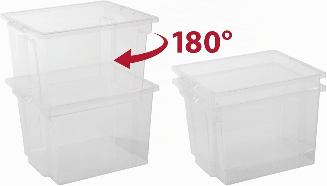 Iris Ohyama, 3er-Set, Aufbewahrungsboxen, 10 L, mit Deckel, stapelbar, Garage, Schlafzimmer, Wohnzim