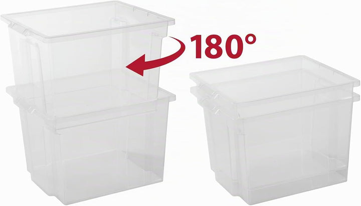 Iris Ohyama, 3er-Set, Aufbewahrungsboxen, 10 L, mit Deckel, stapelbar, Garage, Schlafzimmer, Wohnzim