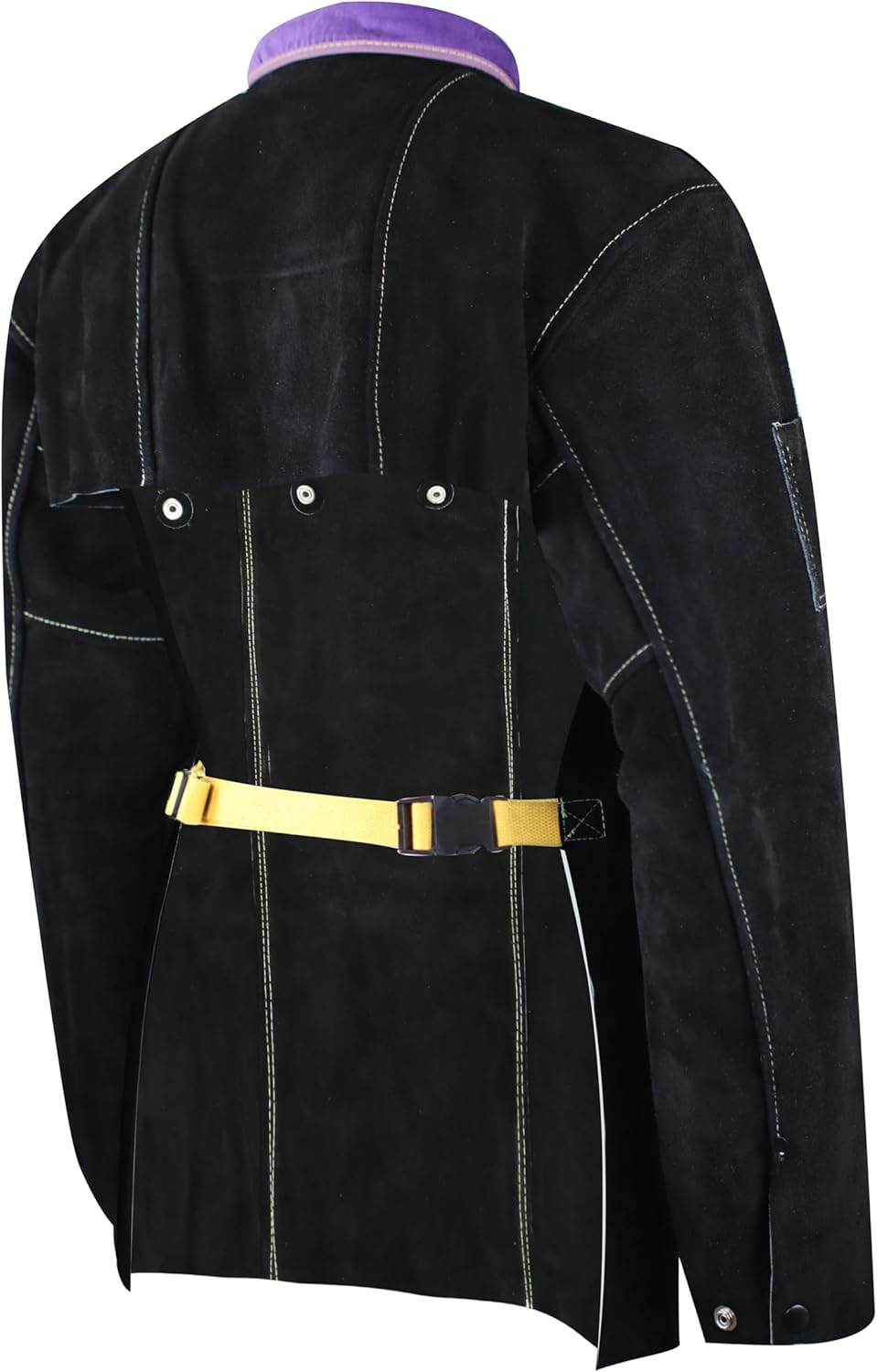 ONETIAN Schwarze Schweisserjacke aus Leder - Hochwertige Schutzjacke mit Cape-Ärmeln für ultimativen