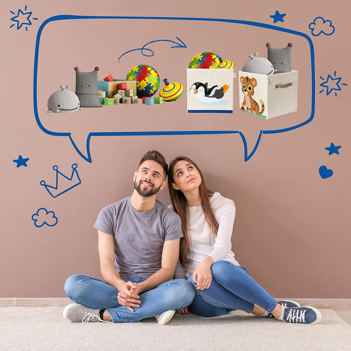 Premium Aufbewahrungsbox Kallax Kinder - 8 Motive (33x33x33cm) | Grösse passend als Kallax Boxen Kin