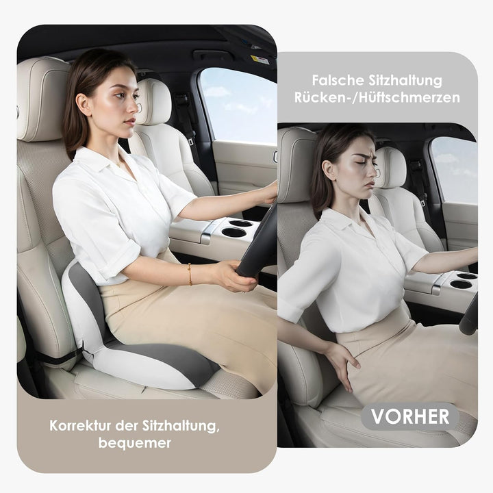 FLORICH Sitzkissen Orthopädisch und Lendenstützkissen Memory-Schaum Ergonomisches Sitzkissen einteil