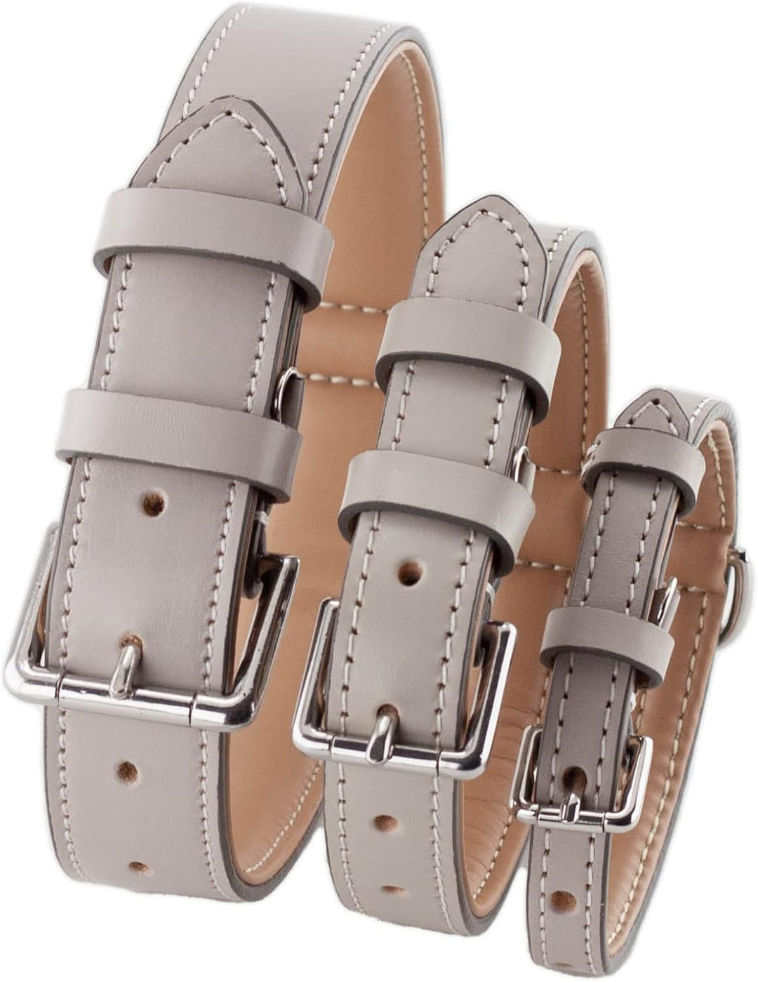 Brute Strength Hundehalsband aus Leder - Hellgrau - XL - 56-63 cm XL - 56-63 cm Hellgrau, XL - 56-63