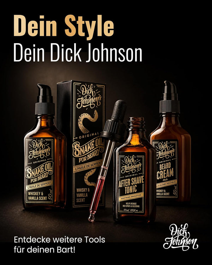 Dick Johnson Bartbürste Männer 15 cm– Wildschweinborsten mit Nylonstiften für Bartpflege &amp; Styling –