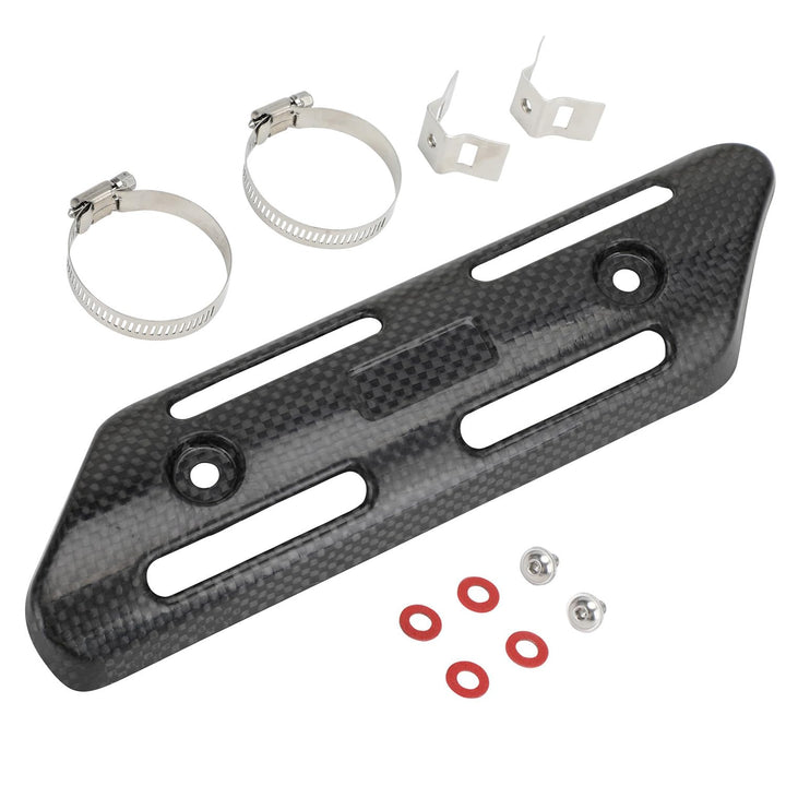 JFG RACING Motorrad Hitzeschutzblech,Echte Kohlefaser Auspuff Hitzeschild Hitzeschutz Universell für