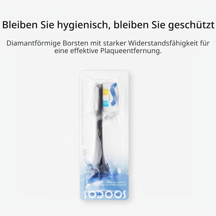 Soocas Multiclean Classic Clean Ersatzbürstenköpfe für elektrische Zahnbürste, effektive Plaque-Entf